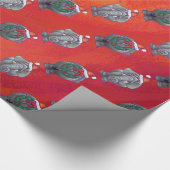Elephant Kerstmis op rood Cadeaupapier (Hoek)