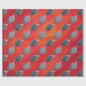 Elephant Kerstmis op rood Cadeaupapier (Vlak)