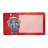 Elephant Kerstmis op rood Etiket (Voorkant)