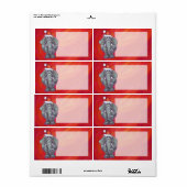 Elephant Kerstmis op rood Etiket (Full Sheet)