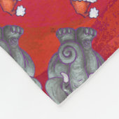 Elephant Kerstmis op rood Fleece Deken (Hoek)