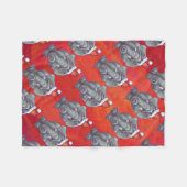 Elephant Kerstmis op rood Fleece Deken (Voorkant (Horizontaal))