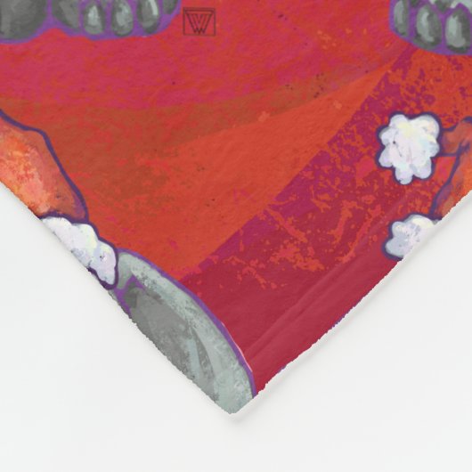 Elephant Kerstmis op rood Fleece Deken (Hoek)