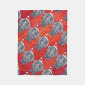 Elephant Kerstmis op rood Fleece Deken (Voorkant)