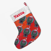 Elephant Kerstmis op rood Grote Kerstsok (Achterkant (Hangend))