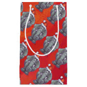 Elephant Kerstmis op rood Klein Cadeauzakje (Voorkant)