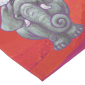 Elephant Kerstmis op rood Korte Tafelloper (Hoek)