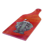 Elephant Kerstmis op rood Snijplank (Hoek)