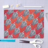 Elephant Kerstmis op rood Tissuepapier (Craft)