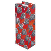Elephant Kerstmis op rood Wijn Cadeautas (Achterkant Gekanteld)