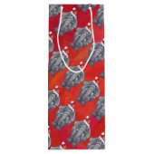 Elephant Kerstmis op rood Wijn Cadeautas (Achterkant)