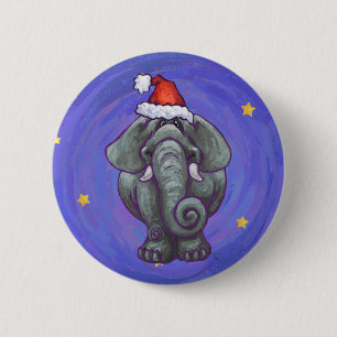 Elephant Kerstmis Ronde Button 5,7 Cm