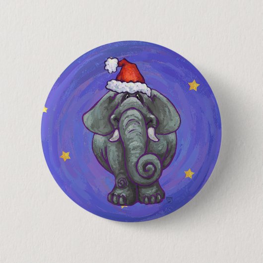 Elephant Kerstmis Ronde Button 5,7 Cm (Voorkant)