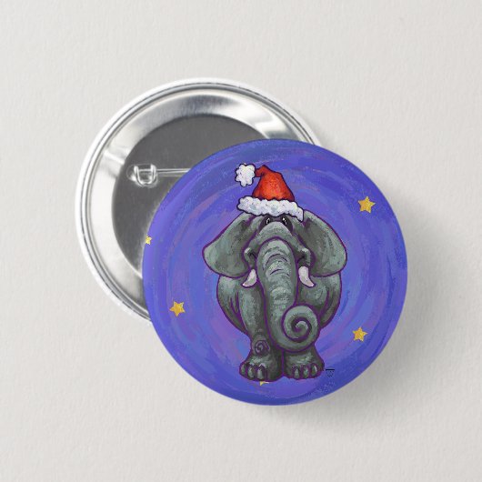 Elephant Kerstmis Ronde Button 5,7 Cm (Voorkant /achterkant)
