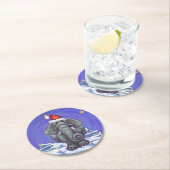 Elephant Kerstmis Ronde Kartonnen Onderzetter (Insitu)