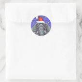 Elephant Kerstmis Ronde Sticker (Tas)