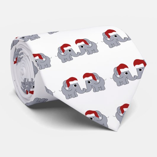 Elephant Kerstmis Stropdas (Opgerold)