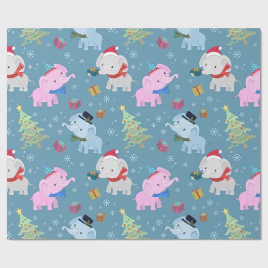 Elephant kerstpatroonverlooppapier cadeaupapier (Vlak)