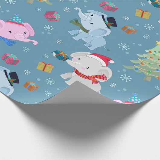 Elephant kerstpatroonverlooppapier cadeaupapier (Hoek)