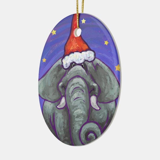 Elephant kerstversiering keramisch ornament (Links)