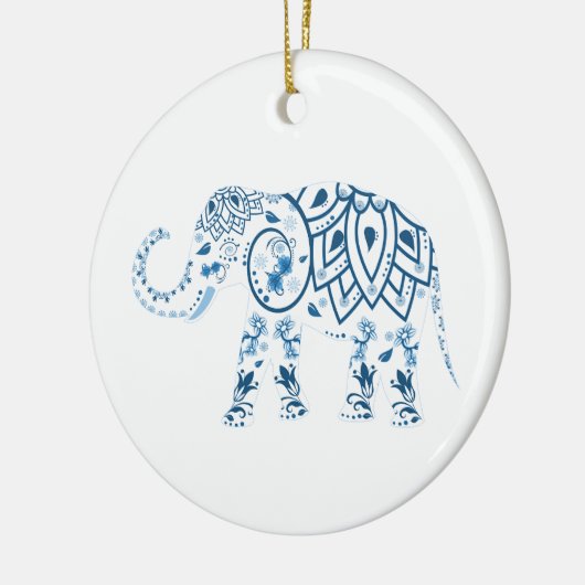Elephant kerstversiering keramisch ornament (Links)