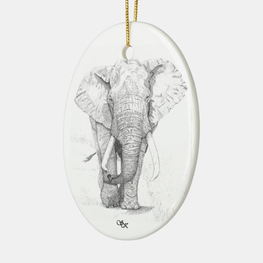 Elephant kerstversiering keramisch ornament (Links)