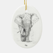Elephant kerstversiering keramisch ornament (Achterkant)