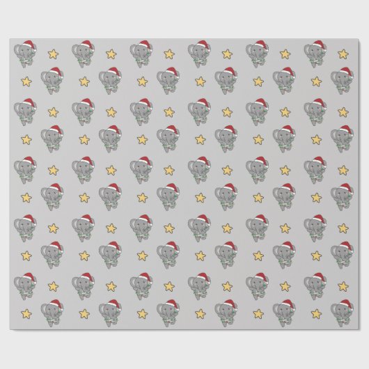 Elephant KerstWinter Animals Elephants Wrappi Cadeaupapier (Vlak)