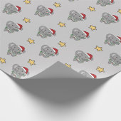 Elephant KerstWinter Animals Elephants Wrappi Cadeaupapier (Hoek)