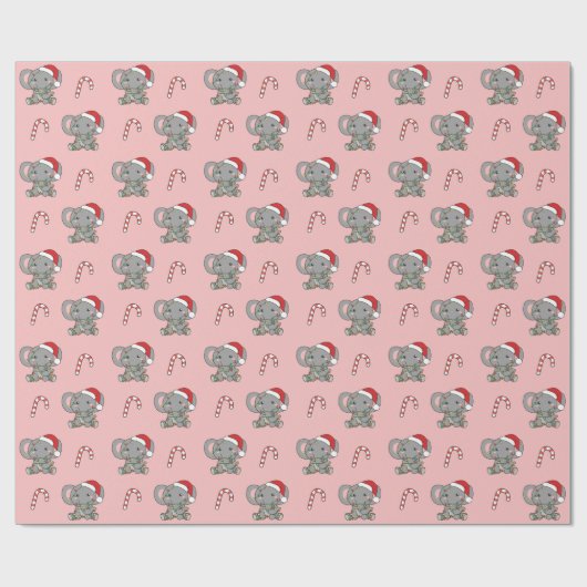 Elephant KerstWinter Animals Elephants Wrappi Cadeaupapier (Vlak)