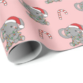 Elephant KerstWinter Animals Elephants Wrappi Cadeaupapier (Rol Hoek)