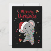 Elephant Kerstwinter Winter Animals Elephans A Feestdagenkaart (Voorkant)