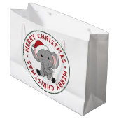 Elephant Kerstwinter Winter Animals Elephans L Groot Cadeauzakje (Voorkant Gekanteld)