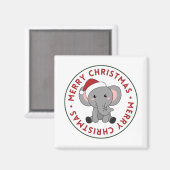 Elephant Kerstwinter Winter Animals Elephans M Magneet (Voorkant / Achterkant)