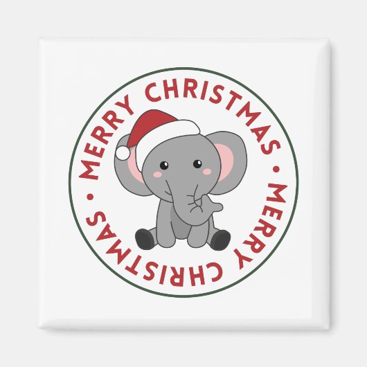 Elephant Kerstwinter Winter Animals Elephans M Magneet (Voorkant)