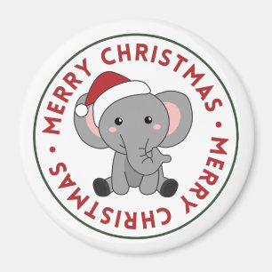 Elephant Kerstwinter Winter Animals Elephans M Magneet