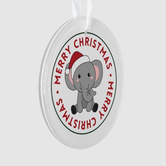 Elephant Kerstwinter Winter Animals Elephans O Ornament (voorkant)