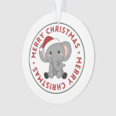 Elephant Kerstwinter Winter Animals Elephans O Ornament (voorkant)