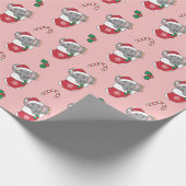 Elephant Kerstwinter Winter Animals Elephans W Cadeaupapier (Hoek)