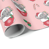 Elephant Kerstwinter Winter Animals Elephans W Cadeaupapier (Rol Hoek)