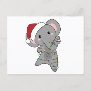 Elephant Kerstwinter Winter Animals Elephants Briefkaart