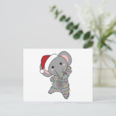 Elephant Kerstwinter Winter Animals Elephants Briefkaart (Staand voorkant)