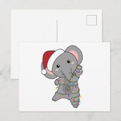 Elephant Kerstwinter Winter Animals Elephants Briefkaart (Voorkant / Achterkant)
