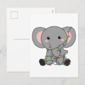 Elephant Kerstwinter Winter Animals Elephants Feestdagenkaart (Voorkant / Achterkant)