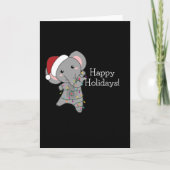 Elephant Kerstwinter Winter Animals Elephants Kaart (Voorkant)