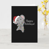 Elephant Kerstwinter Winter Animals Elephants Kaart (Gele Bloem)