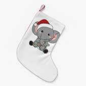 Elephant Kerstwinter Winter Animals Elephants Kleine Kerstsok (Voorkant (Hangend))