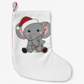 Elephant Kerstwinter Winter Animals Elephants Kleine Kerstsok (Voorkant)