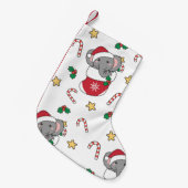Elephant Kerstwinter Winter Animals Elephants Kleine Kerstsok (Voorkant (Hangend))