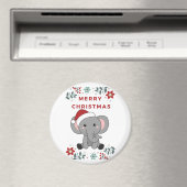 Elephant Kerstwinter Winter Animals Elephants Magneet (Insitu (Vaatwasser))